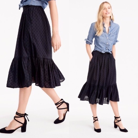 J. Crew Dresses & Skirts - J.Crew Clip Dot Tiered Midi Skirt (white)